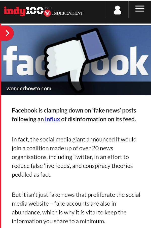 Facebook fights fake news
